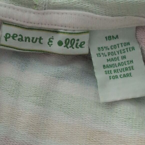 Peanut & Ollie Rainbow‎ Striped Silver Sparkly Butterfly Zip Up Sweatshirt - Picture 3 of 5